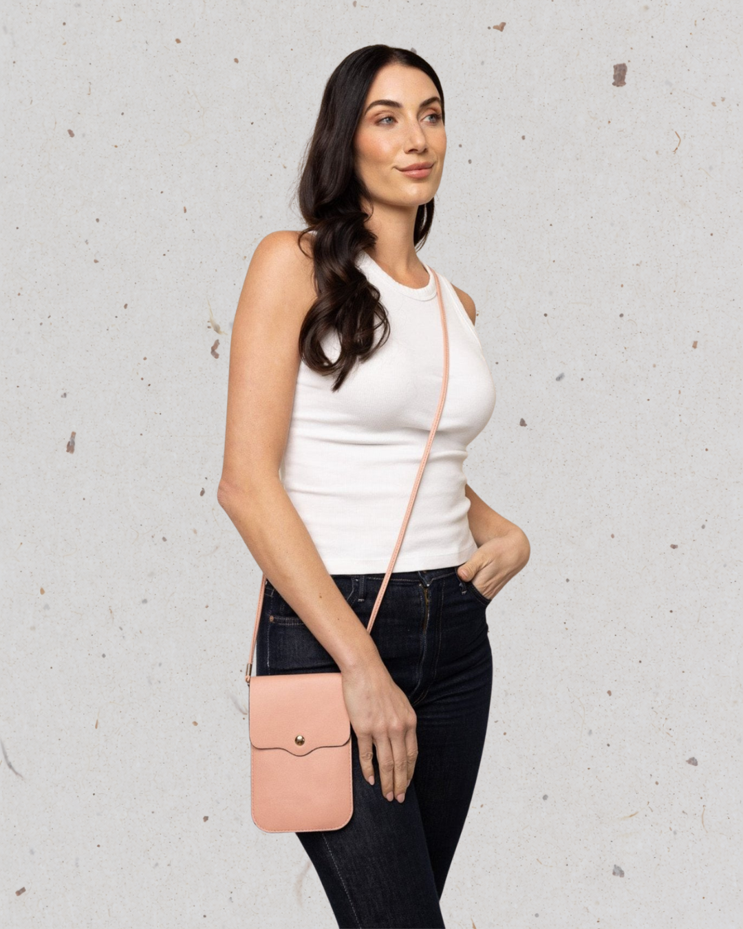 Touchscreen Phone Crossbody Blush