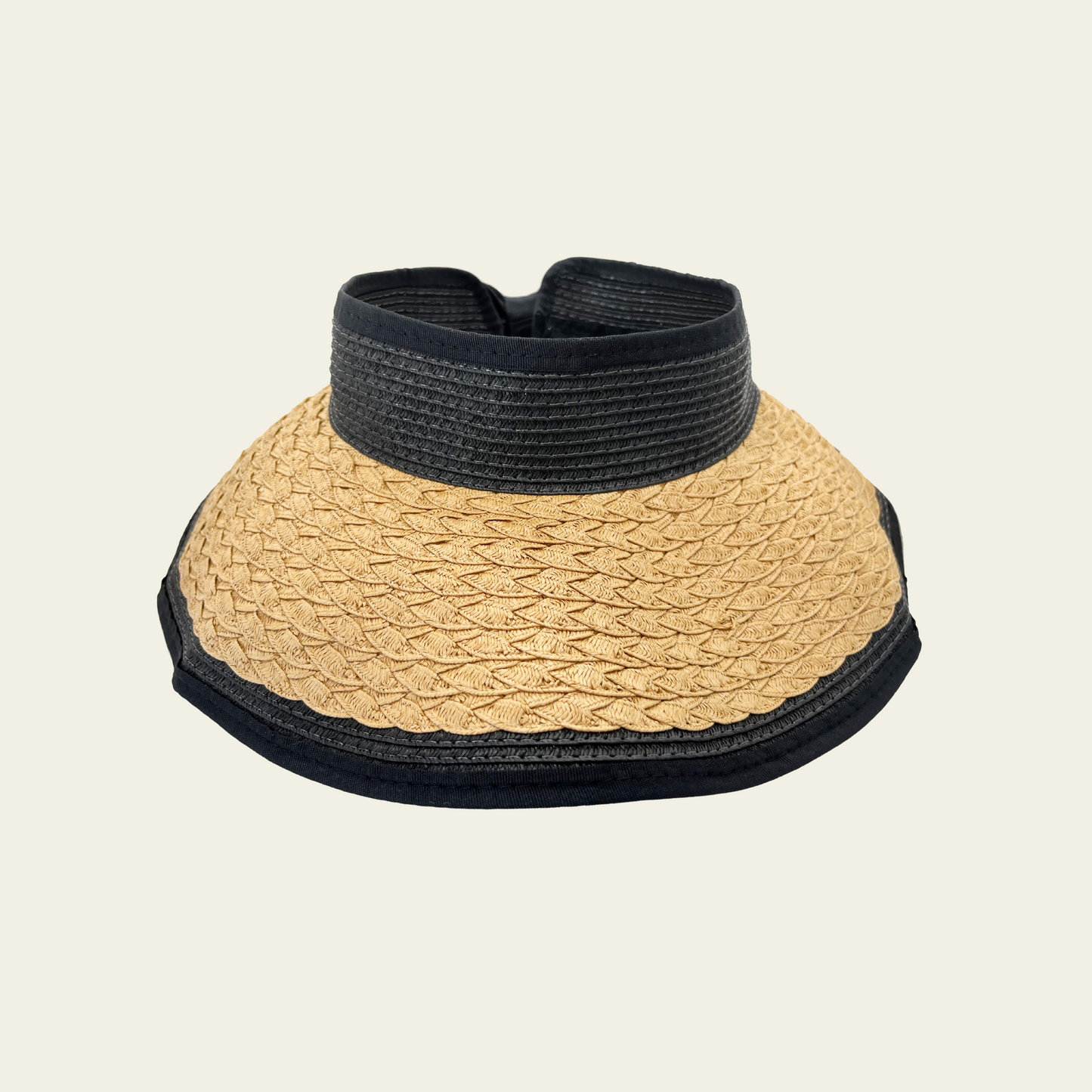 Roll-Up Straw Visor - Black