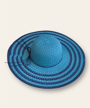 Tropical Striped Brim Summer Hat
