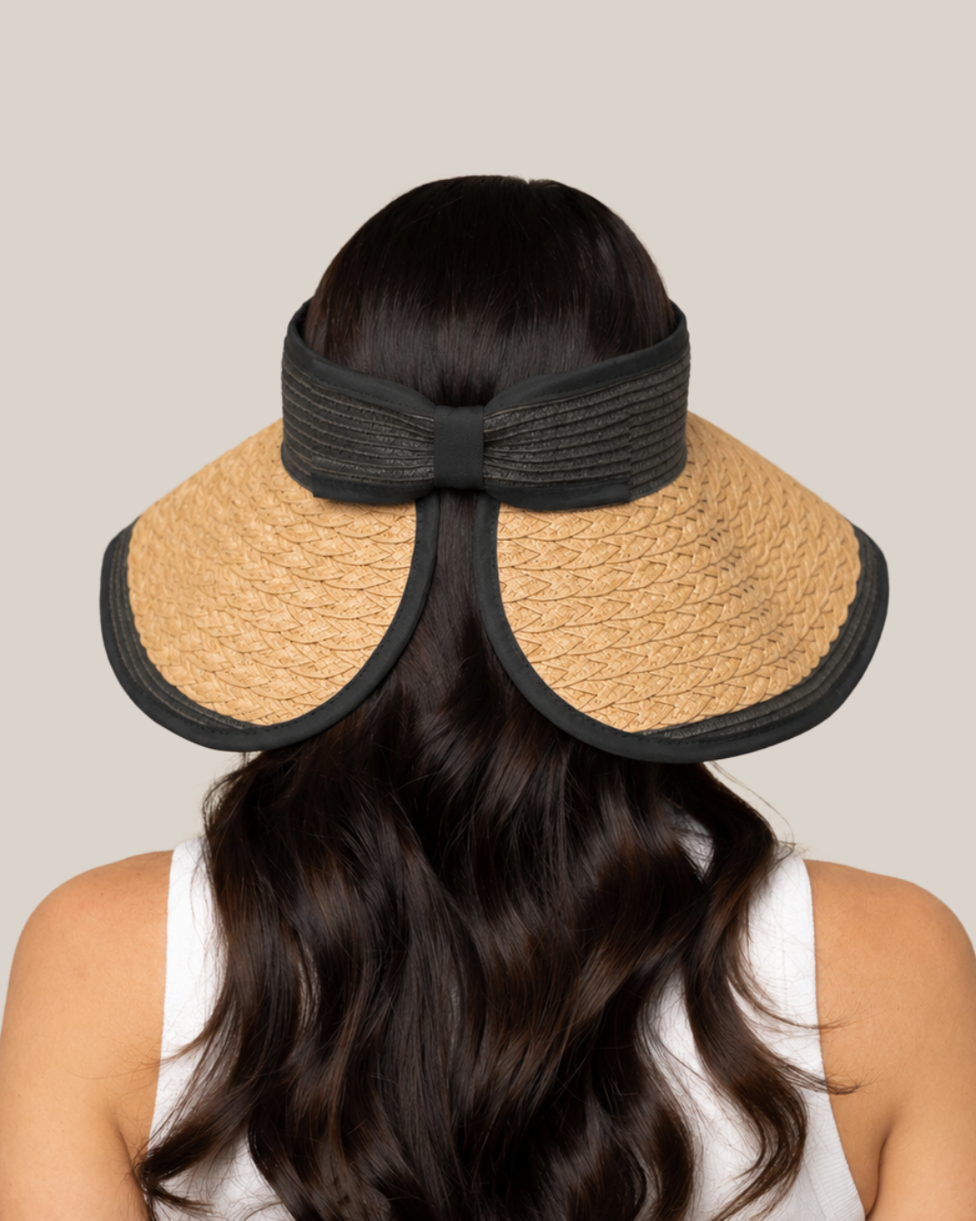 Roll-Up Straw Visor - Black