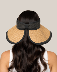 Roll-Up Straw Visor - Black
