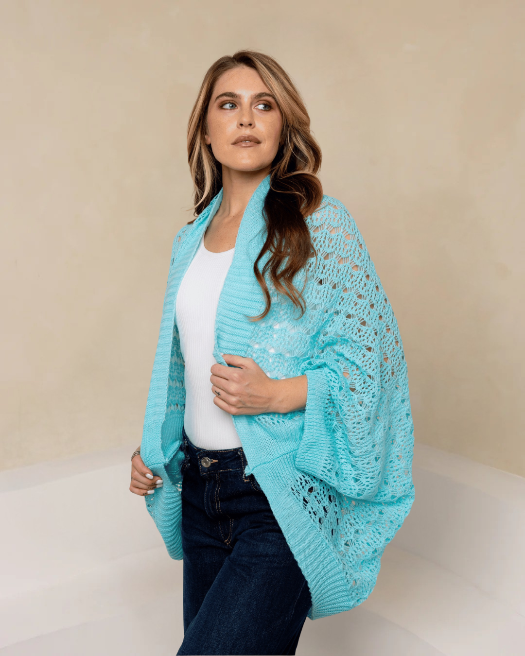 Open Weave Cocoon Shawl