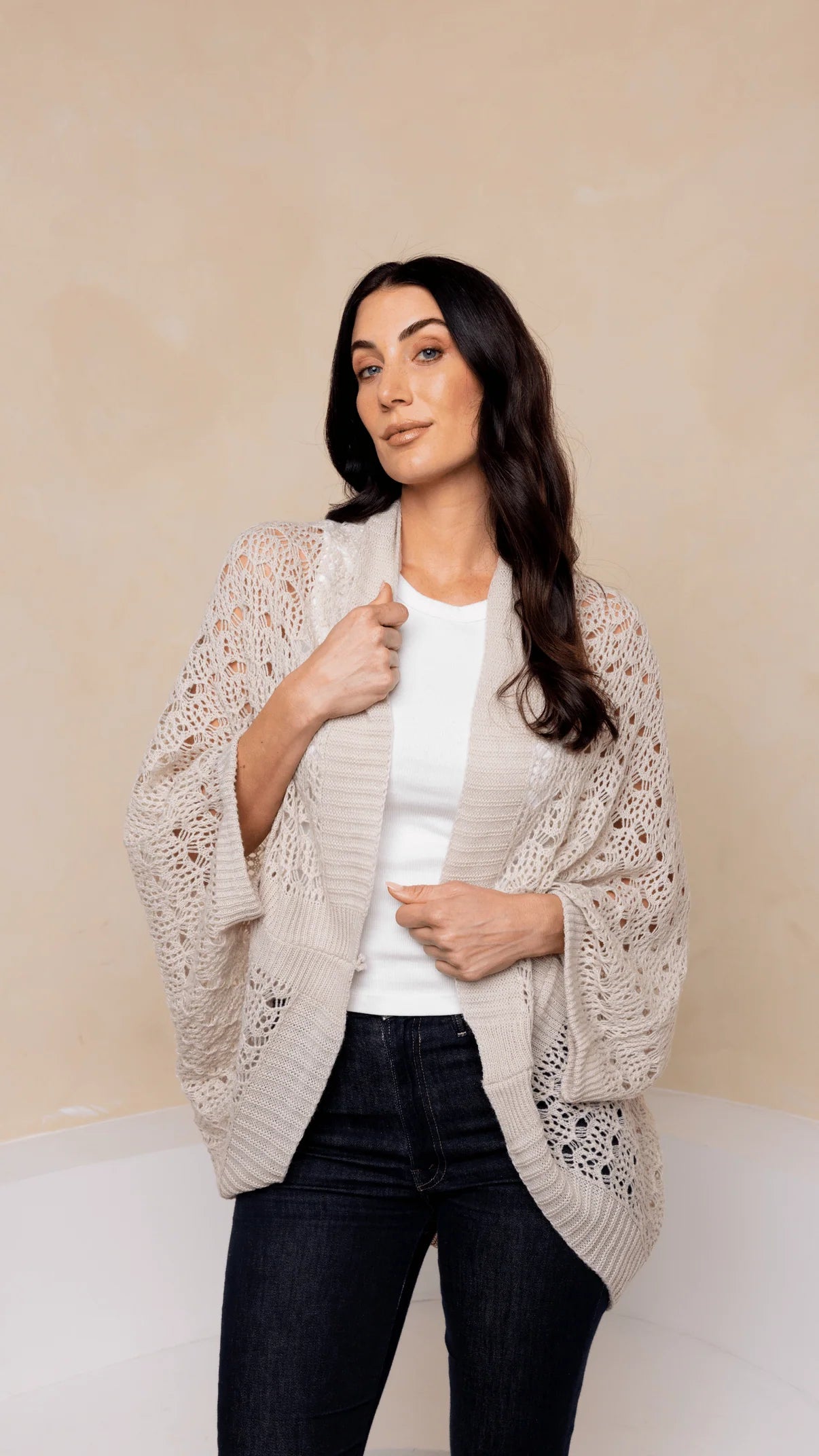 Open Weave Cocoon Shawl