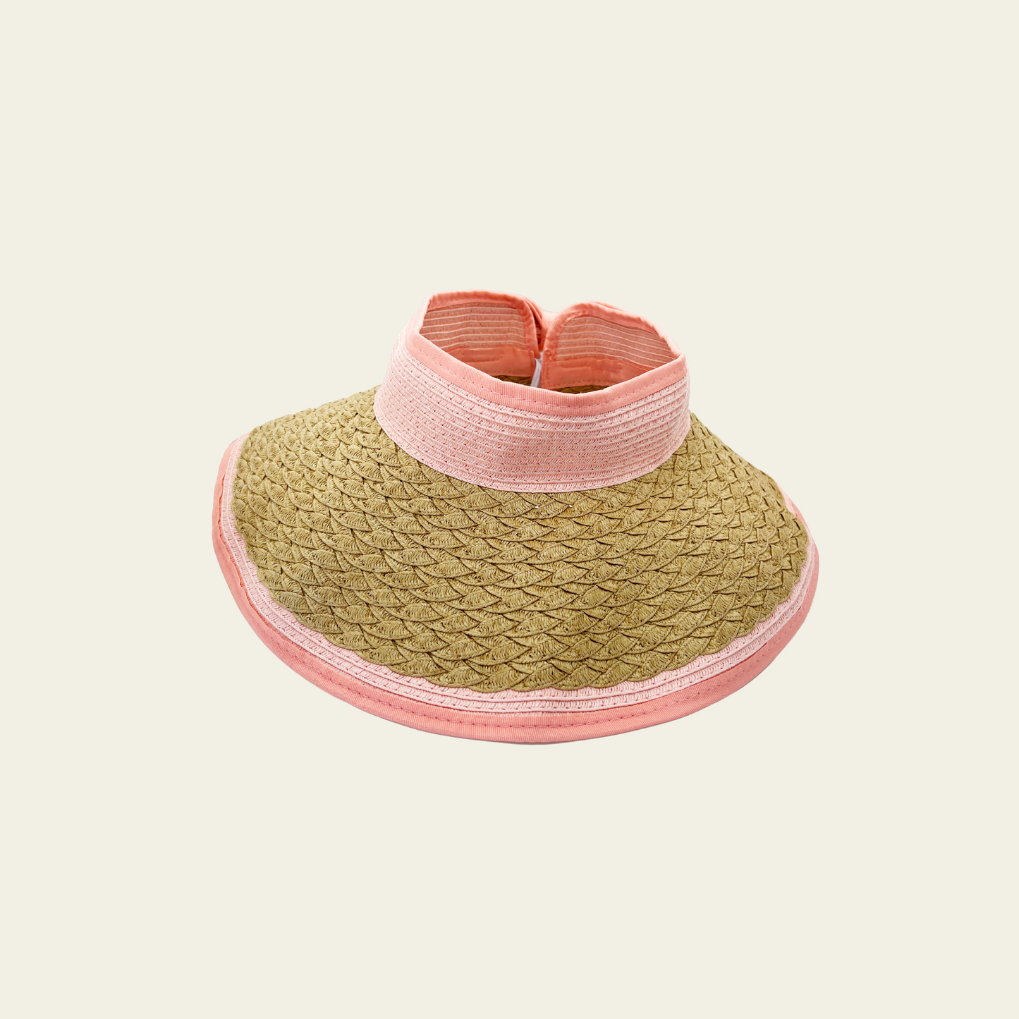 Roll-Up Straw Visor - Pink