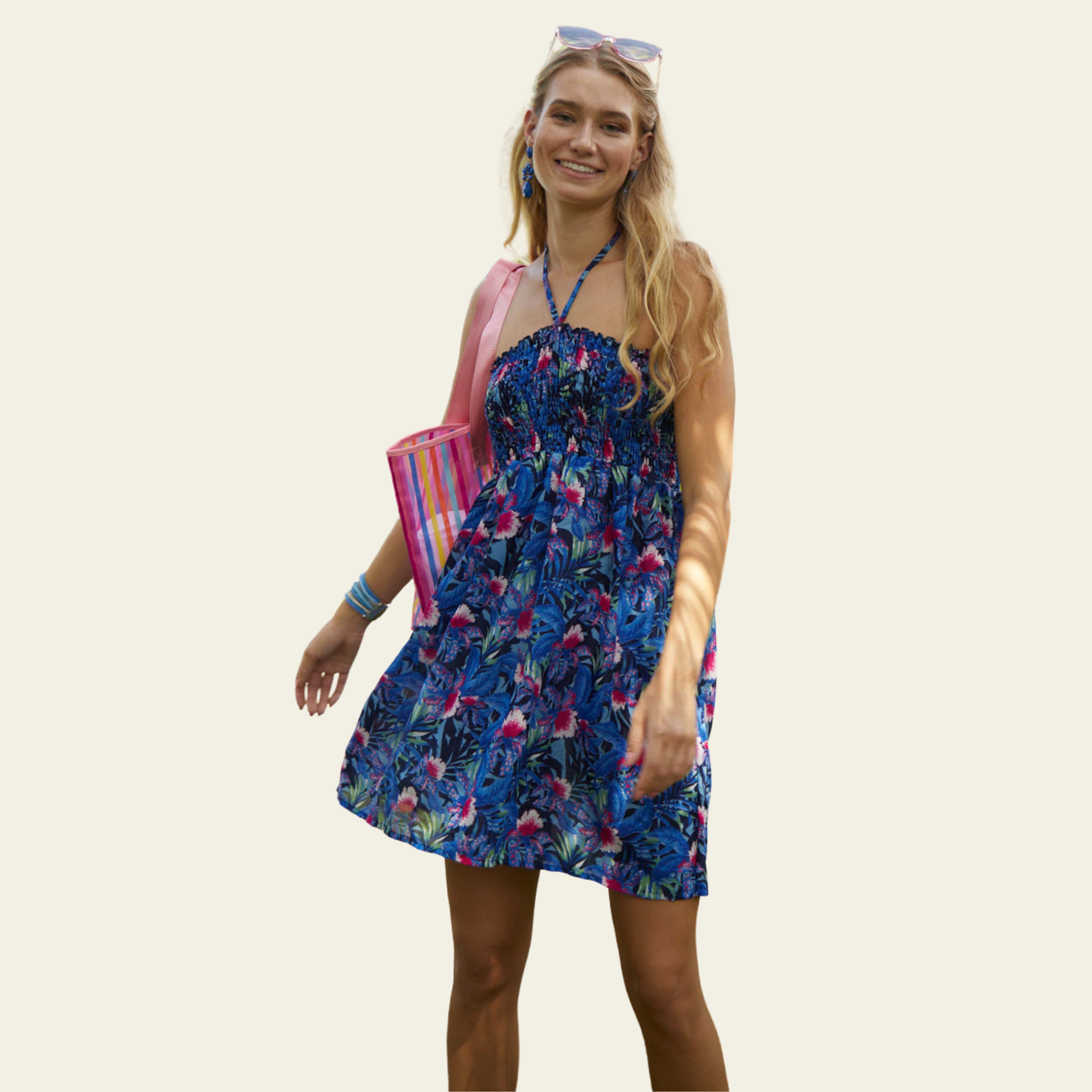 Holy nocturnes smock dress ドレス Beaded Smock Dress - Ombre Print – Blue Illusion