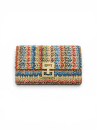 Textured Straw Clutch
