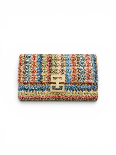 Textured Straw Clutch