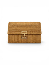 Textured Straw Clutch