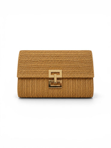 Textured Straw Clutch