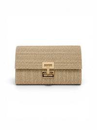 Textured Straw Clutch