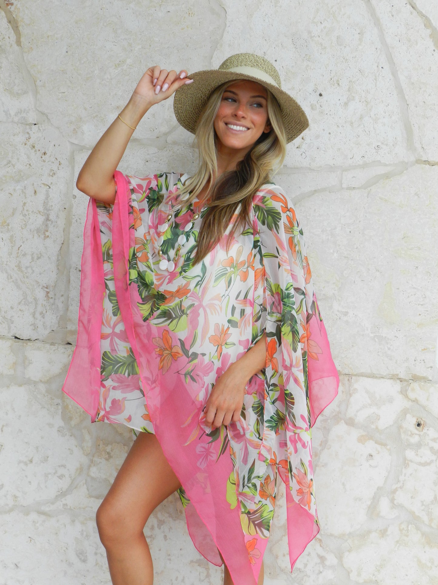 Chiffon Poncho Blue
